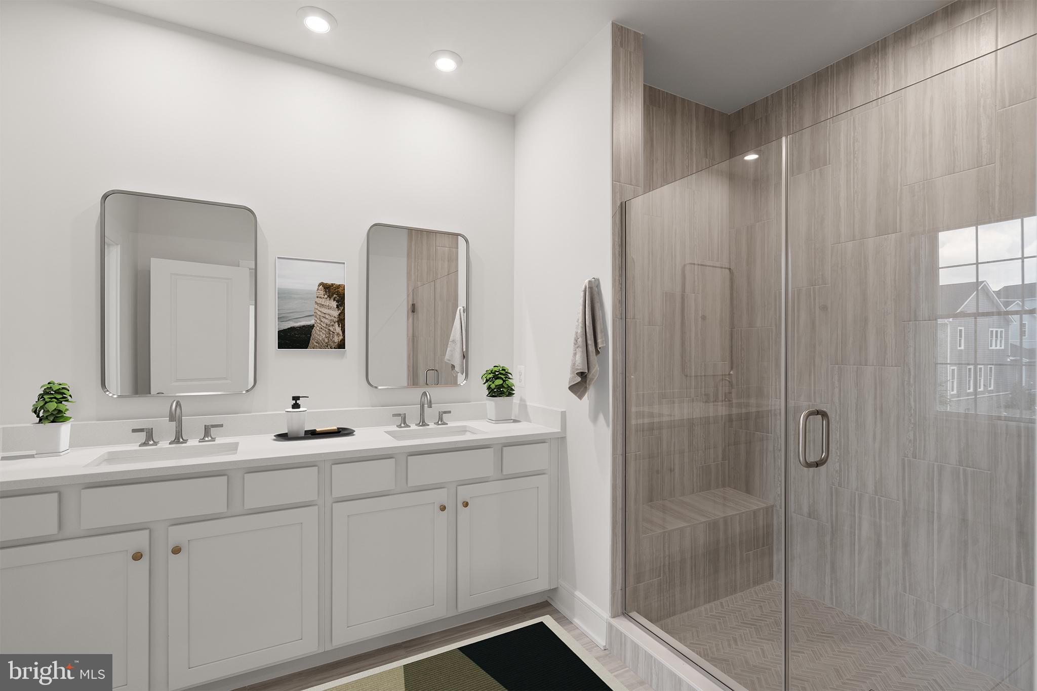 1013 Captain Richards Court Marshall, VA 20115 - Photo 7 of 44 a bathroom with a double vanity sink mirror and shower