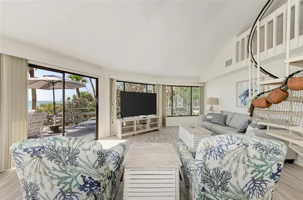 a living room with furniture