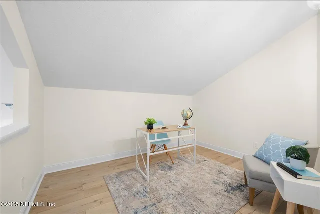 a chair and table in a room