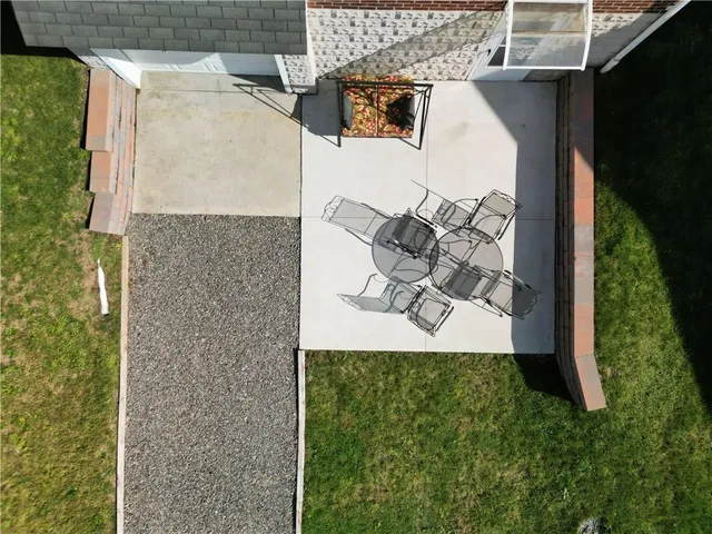 an aerial view of a house