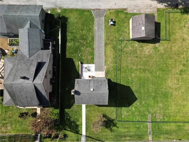 an aerial view of a house