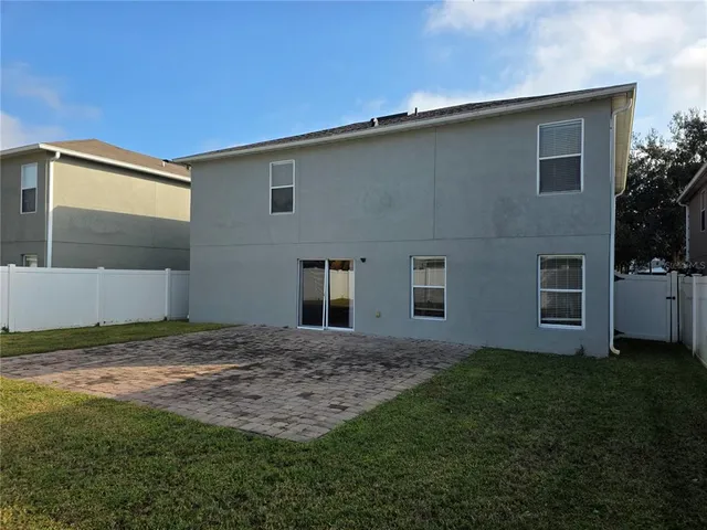 a view of backyard of house