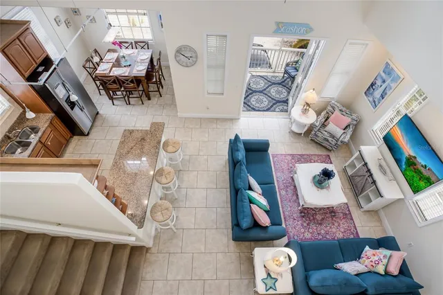 a living room with furniture and a couch