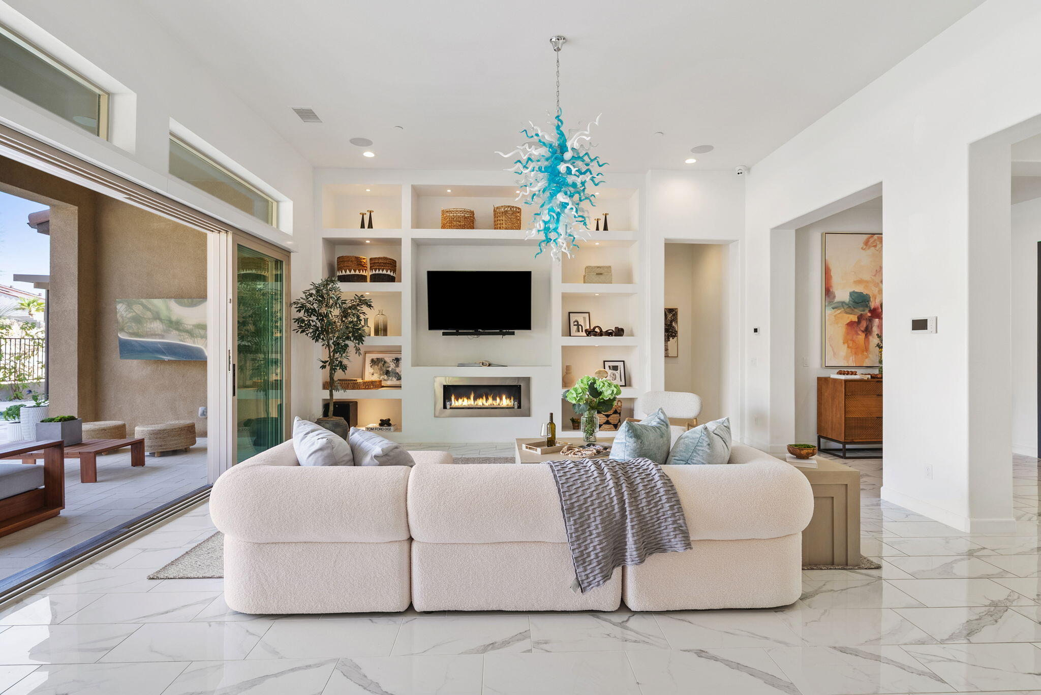 14 Merlot Rancho Mirage, CA 92270 - Photo 8 of 41 living room with fireplace