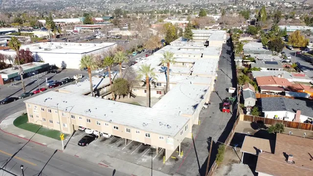an aerial view of a city