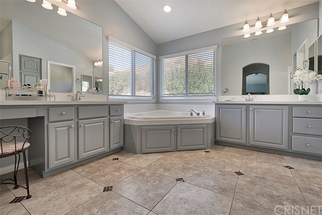 25907 Franklin Lane Stevenson Ranch, CA 91381 - Photo 28 of 58 Stunning Master en suite with dual sinks and vanities and quartz counter tops