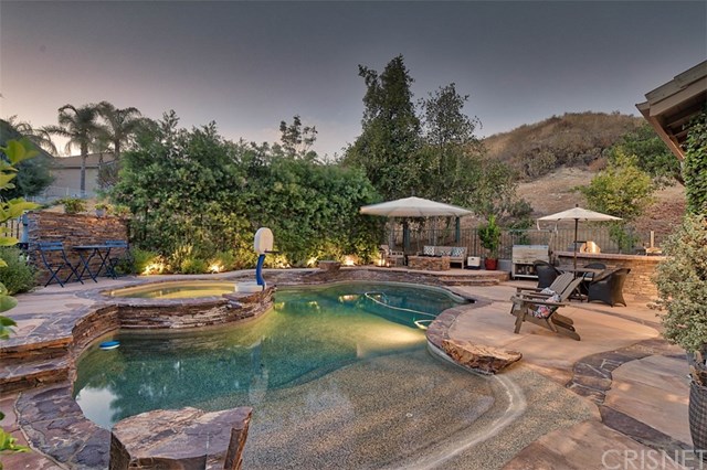 25907 Franklin Lane Stevenson Ranch, CA 91381 - Photo 47 of 58 Pebble tec pool and spa and stunning hardscape