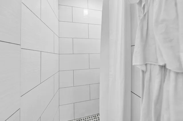 a bathroom with a shower