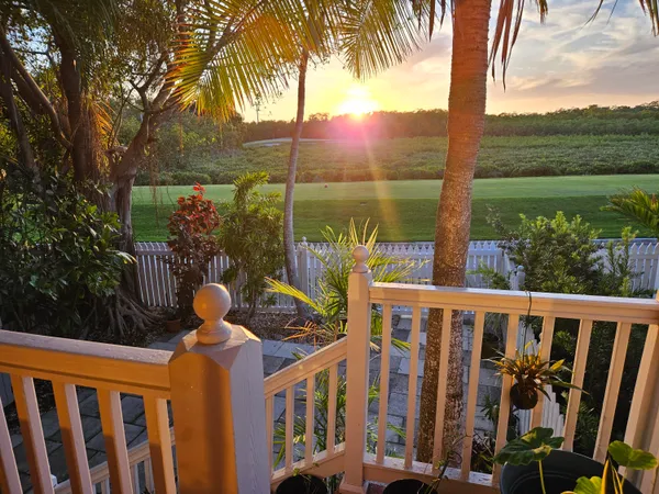 a view of a porch with a backyard
