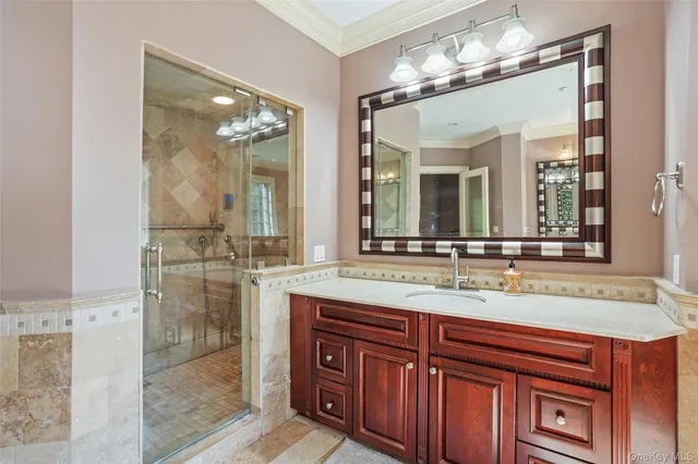 a bathroom with a shower