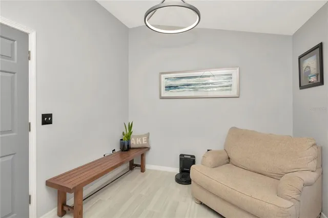 a living room with furniture