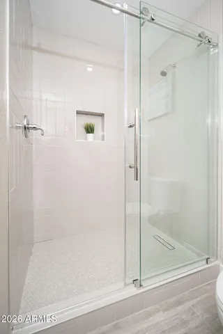 a bathroom with a shower