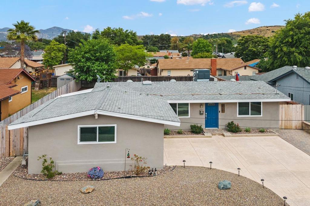 an aerial view of a house