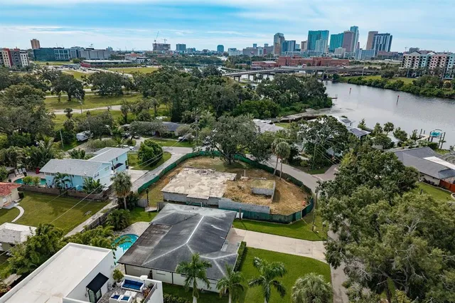 a view of a city with tall buildings
