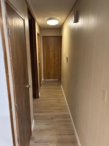 a view of hallway with stairs