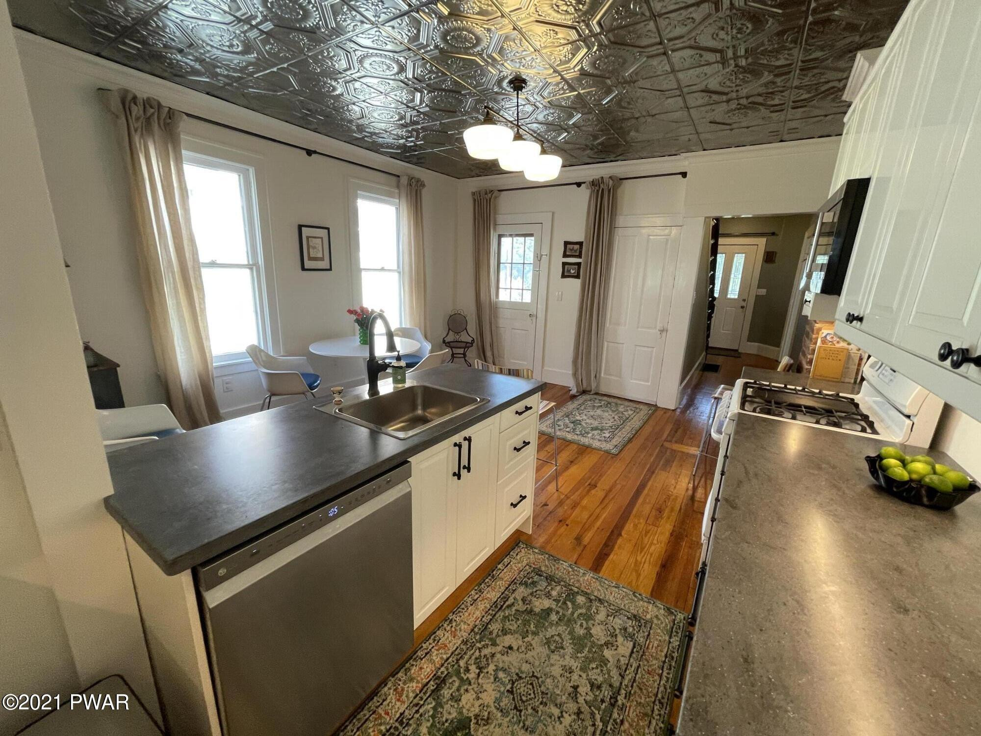 236 Ridge Street Honesdale, PA 18431 - Photo 28 of 51 Kitchen with Tin Ceiling