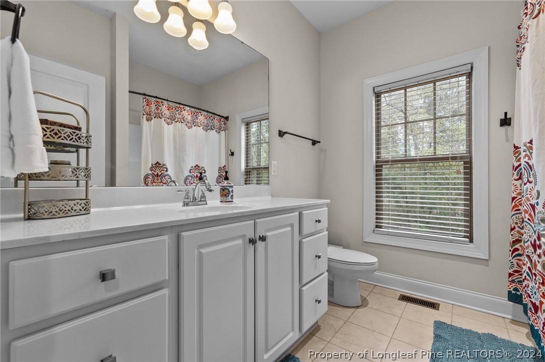 208 Rob Roy Road Southern Pines, NC 28387 - Photo 21 of 48 a bathroom with a sink a toilet and a mirror