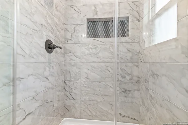 a bathroom with a shower