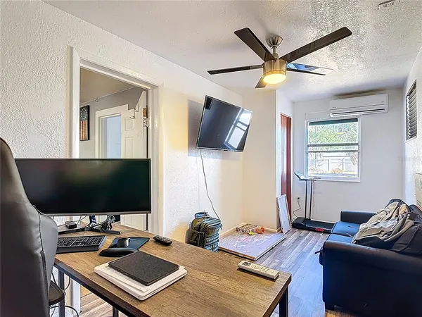 a living room with furniture