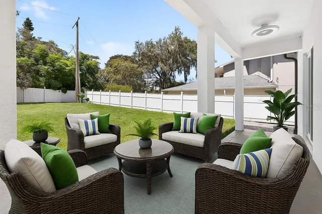 a bathroom with a double vanity sink and mirror