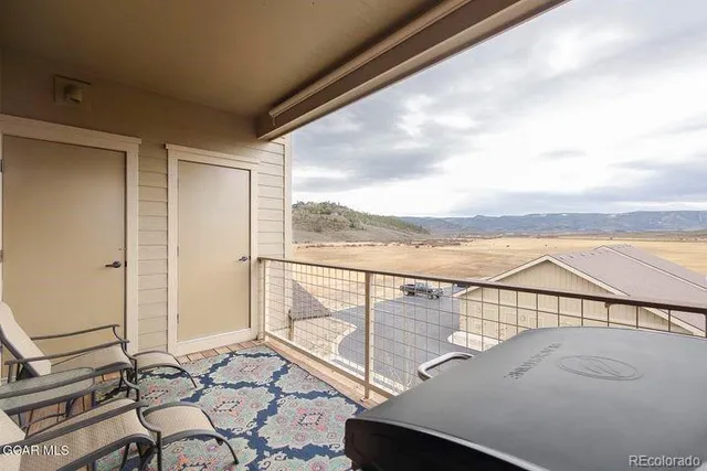 a view of balcony with workspace