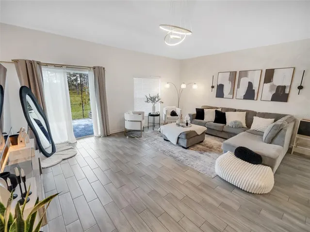 a living room with furniture