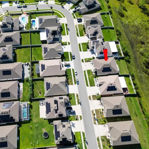 an aerial view of multiple house