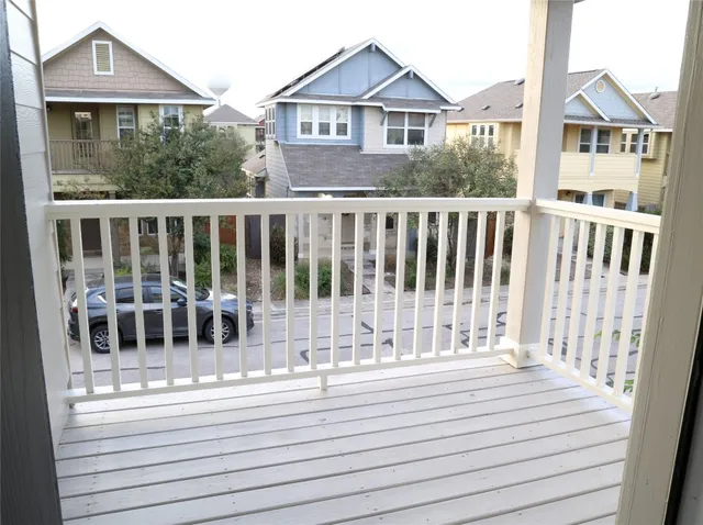 a view of a city from a balcony