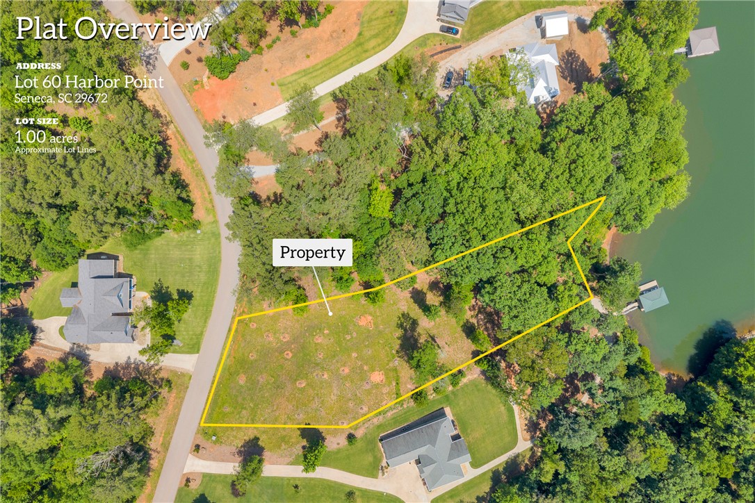 Lot 60 Harbor Point Seneca, SC 29672 - Photo 6 of 30 Aerial view of a sprawling property, featuring a generous lot size with a serene waterfront setting.