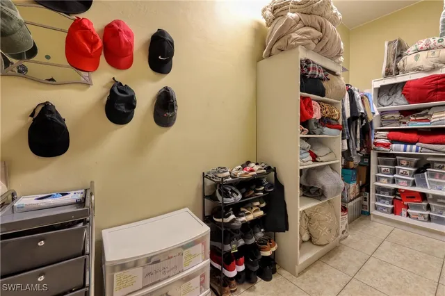 a room with storage and utility racks