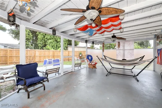 a outdoor space with a sitting space