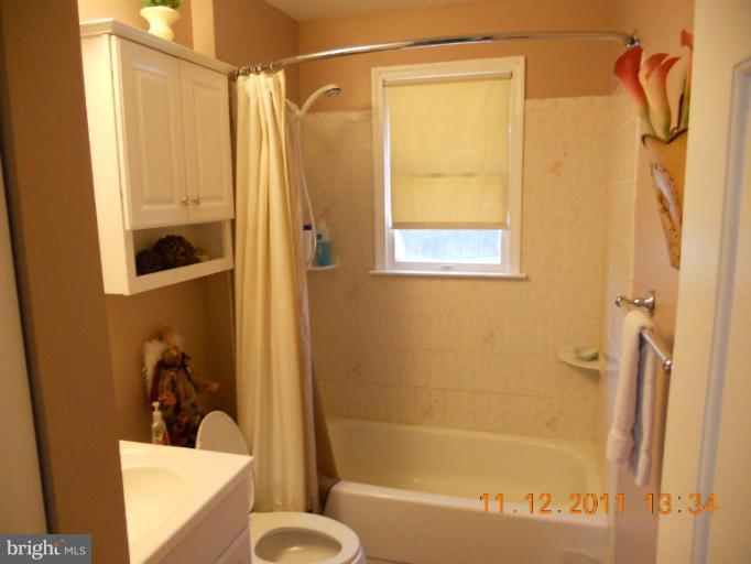 4101 Roop Road Mount Airy, MD 21771 - Photo 21 of 28 a bathroom with a shower curtain and a sink