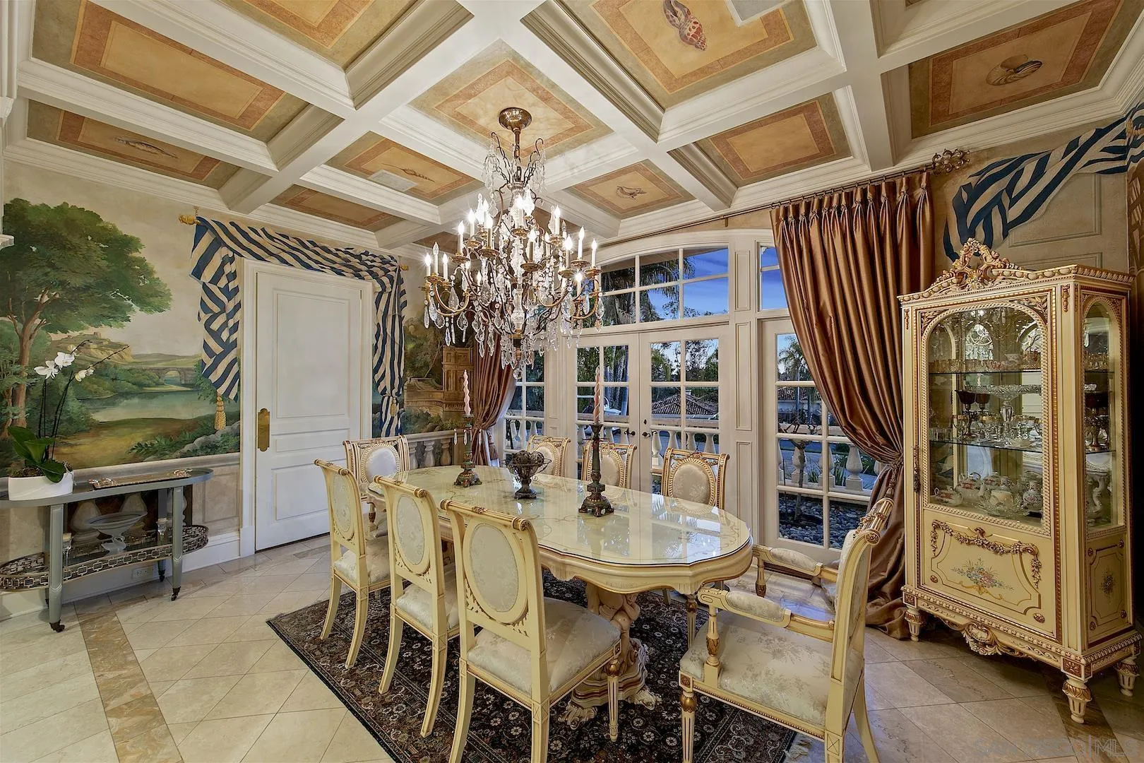 7583 St Andrews Road Rancho Santa Fe, CA 92067 - Photo 8 of 30 a view of a dining room with furniture window and wooden floor