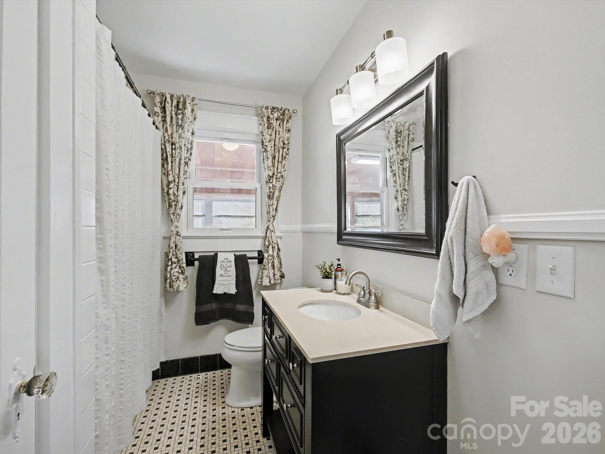 309 William Street Kannapolis, NC 28081 - Photo 19 of 38 a bathroom with a sink a mirror and a toilet