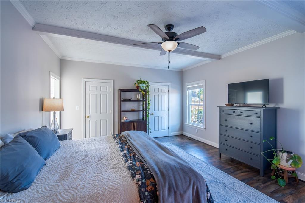 360 Sunset Road Clemmons, NC 27012 - Photo 12 of 37 primary suite with 2 closets and door to deck and pool