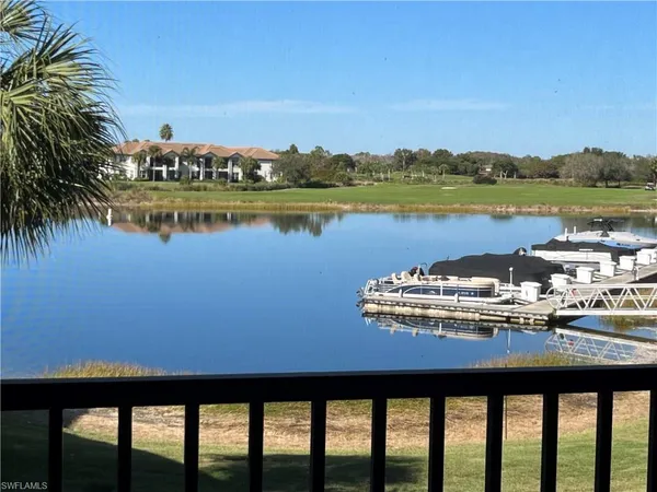 a view of a lake with a city view