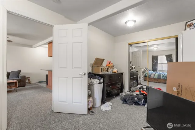 a view of livingroom with furniture and toys