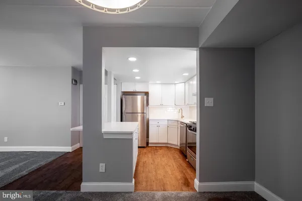 view of living room with wooden floor