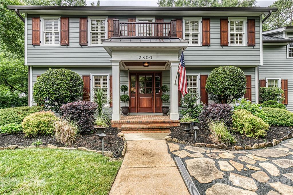 3800 River Ridge Road Charlotte, NC 28226 - Photo 2 of 48 front view of the house with potted plants