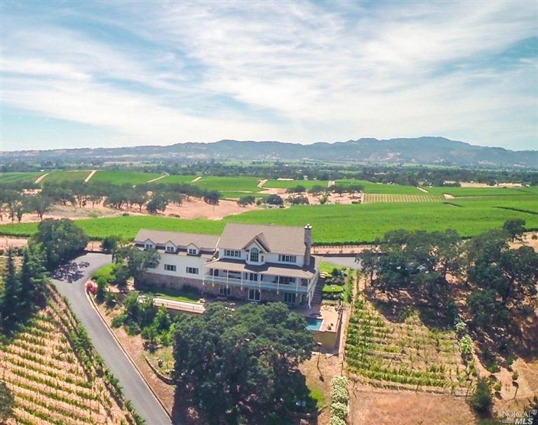 a view of a city from a yard