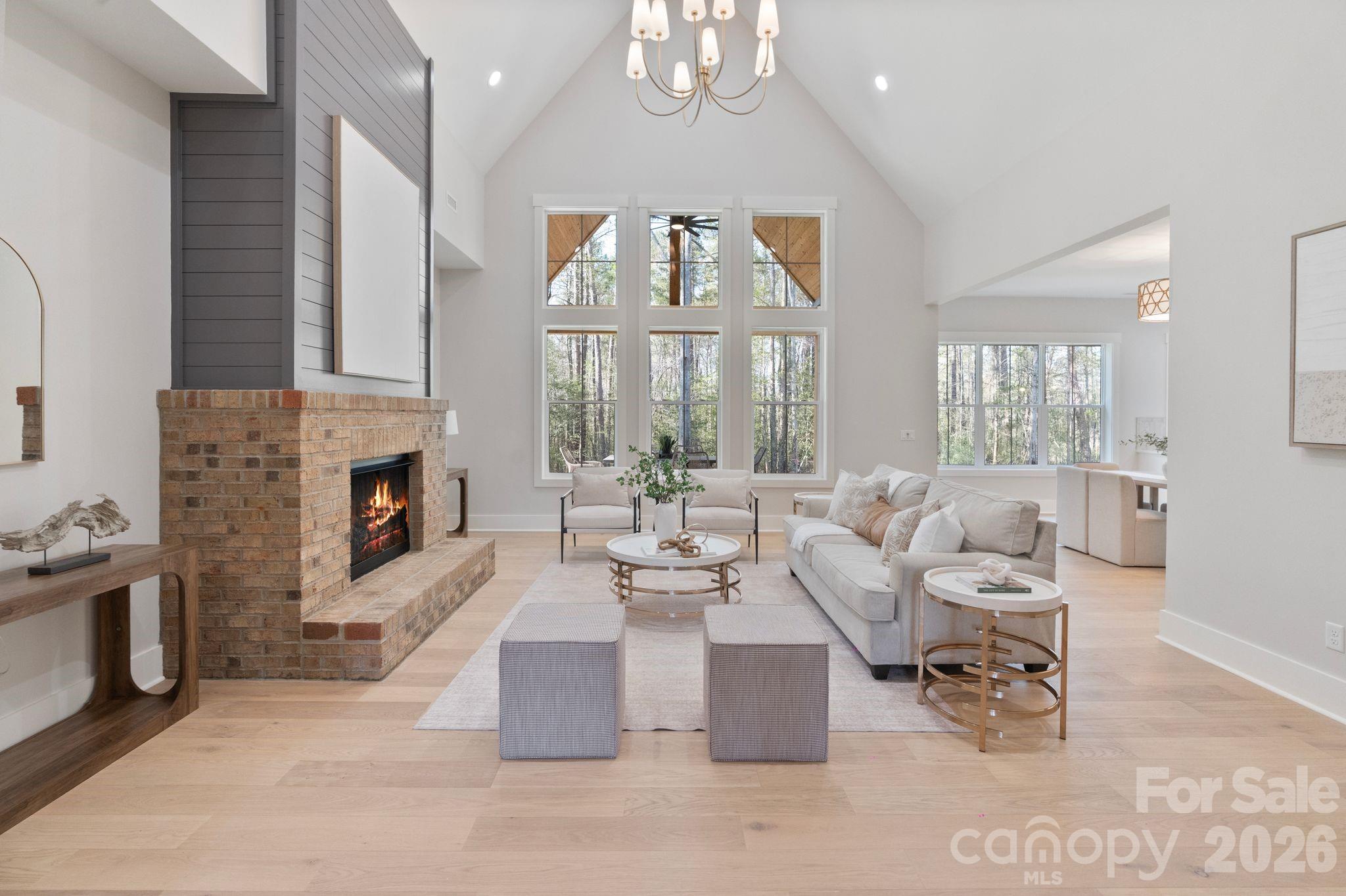568 Longleaf Pine Lane Clover, SC 29710 - Photo 17 of 48 a living room with fireplace furniture and a large window