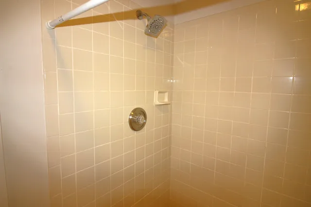 a bathroom with a shower