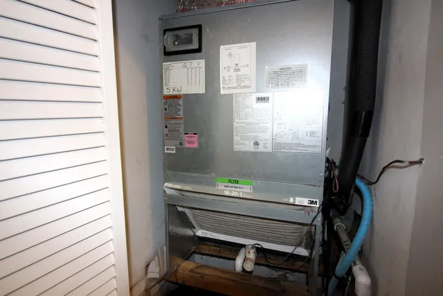 a view of a room with a bench