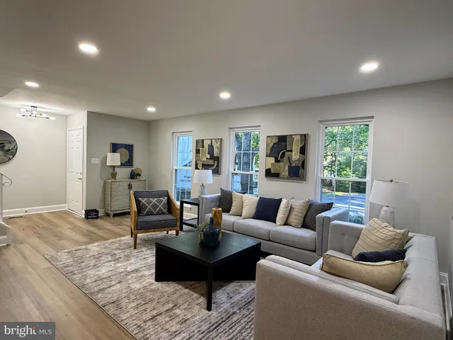 a living room with furniture