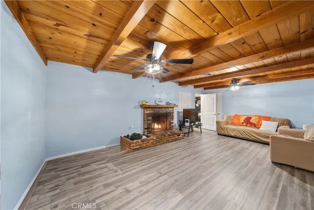 a view of livingroom with furniture and fireplace