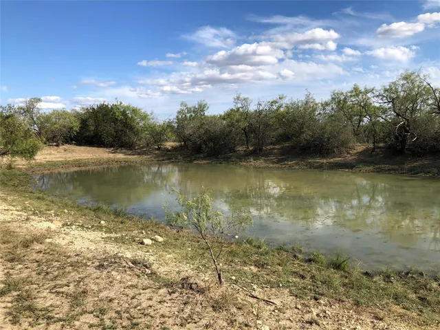 a view of a lake with a yard