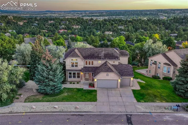 an aerial view of a house