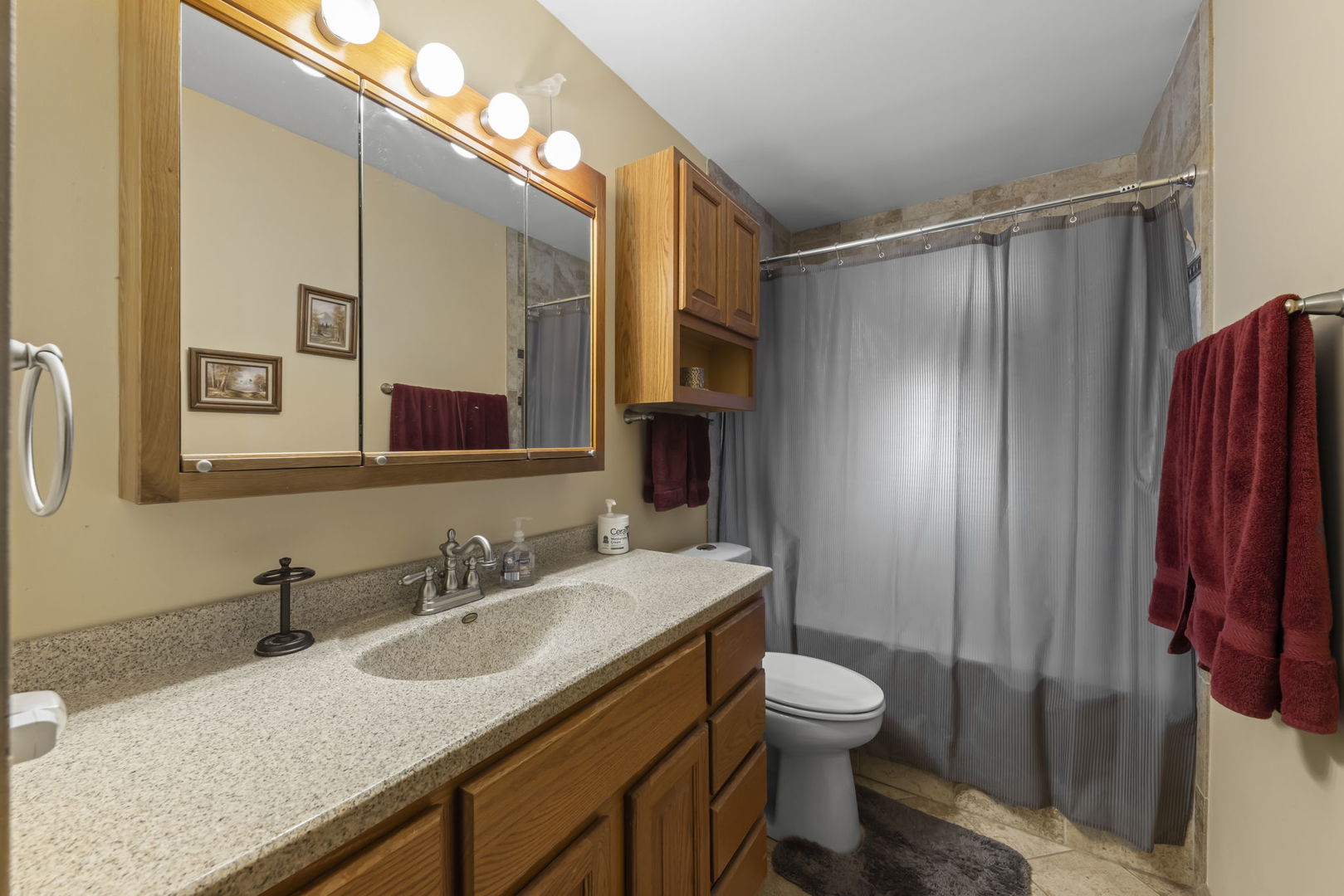 580 Whitehall Way Bolingbrook, IL 60440 - Photo 15 of 25 a bathroom with a granite countertop sink toilet and shower