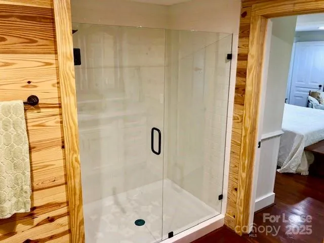 a bathroom with a shower