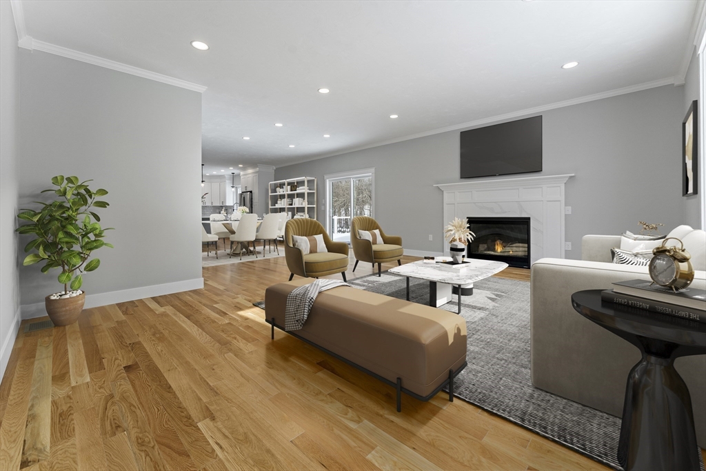 29 Thornton Street Mendon, MA 01756 - Photo 14 of 42 a living room with furniture fireplace and potted plant